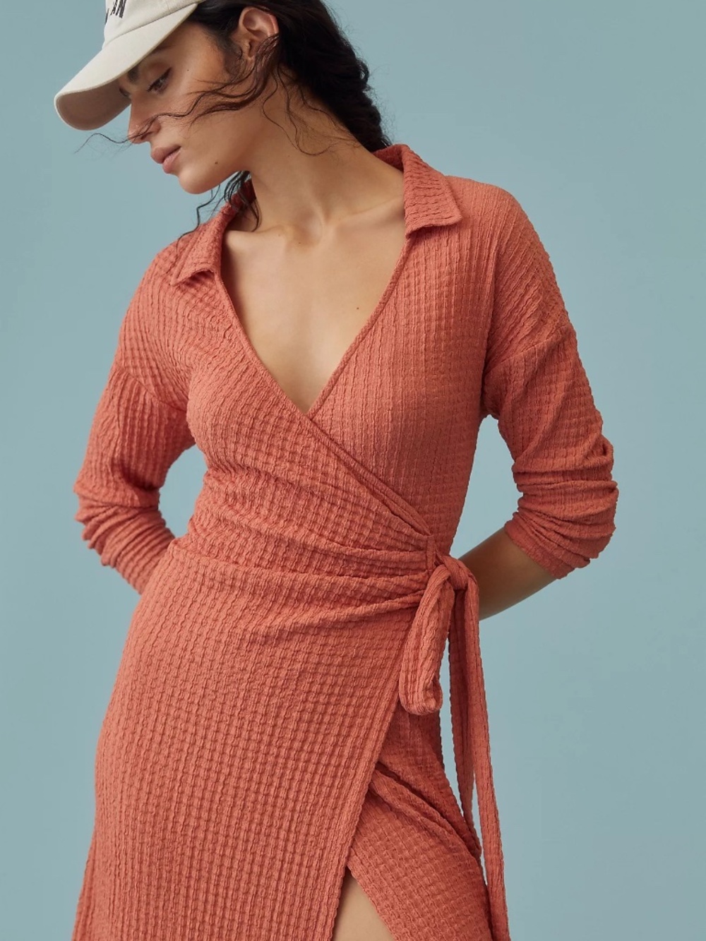 Anthropologie Waffle Wrap Dress orig. $98